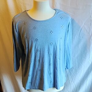 Bon Worth light blue top size XL